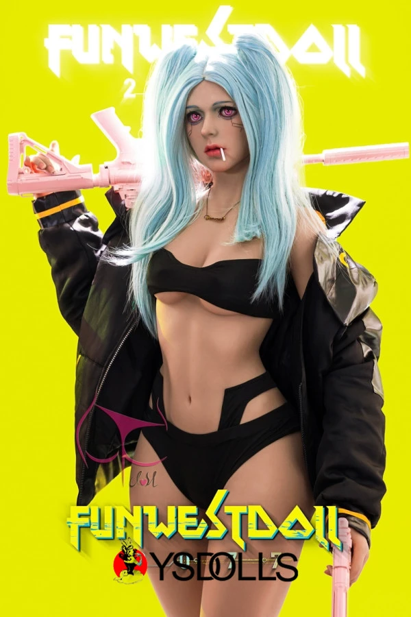 Funwest Sexpuppe 157cm Blaue Haare